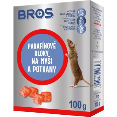 Rodenticid BROS parafínové bloky na myši a potkany 100g