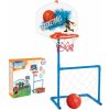 Příslušenství ke společenským hrám Woopie Set 2v1 basketbalová fotbalová branka + míč