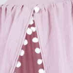 Tulimese Baldachýn mušelínový růžový SAMOSTATNÝ S BAMBULKAMI – Zboží Dáma