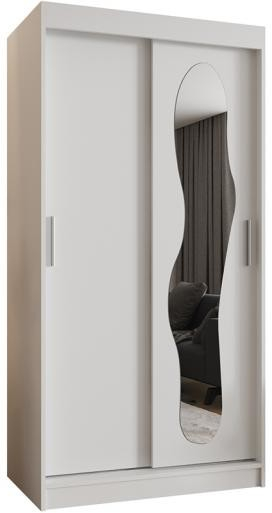 DobreSny Ultra s posuvnými dveřmi a zrcadlem 100 cm bílá