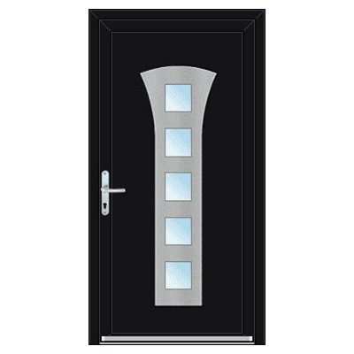 OknaDvereNaMiru.cz Vchodové plastové dveře INOX 13 antracit 110 x 210 cm – Hledejceny.cz