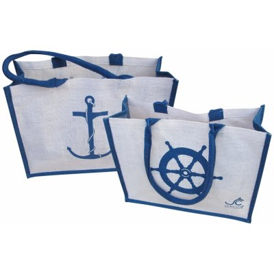 SEA CLUB Taška jutová námořnická plážová i nákupní 9998 – Zboží Živě
