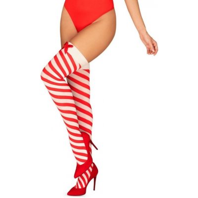 Obsessive Kissmas Stockings bílá