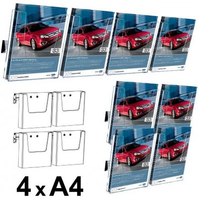 A-Z Reklama CZ Cocktail Brochure Wall držák na letáky set 4 x A4