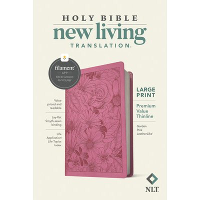 NLT Large Print Premium Value Thinline Bible, Filament Enabled Edition Leatherlike, Garden Pink TyndaleImitation Leather – Zboží Dáma
