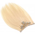 Clip in vlasy 40cm Remy pravé lidské AAA nejsvětlejší blond – Sleviste.cz