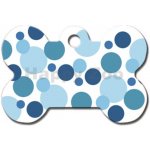 Quick Tag gravírovací známka kost s modrými tečkami Polka Dots L – Hledejceny.cz