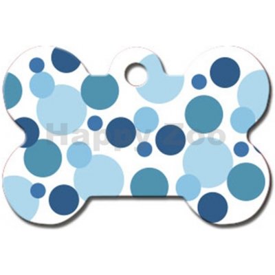 Quick Tag gravírovací známka kost s modrými tečkami Polka Dots L – Hledejceny.cz