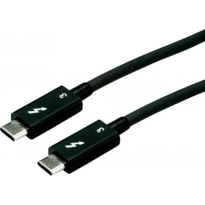 Roline 11.02.9040 USB, USB 3.2 Gen2 (USB 3.1 Gen2) Thunderbolt ™ (USB-C ®) zástrčka, Thunderbolt ™ (USB-C ®) zástrčka, 0,5m, černý – Zbozi.Blesk.cz