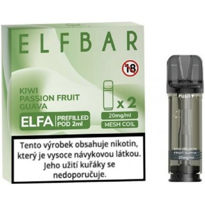 Elf Bar ELFA cartridge 2Pack Kiwi Passion Fruit Guava 20 mg