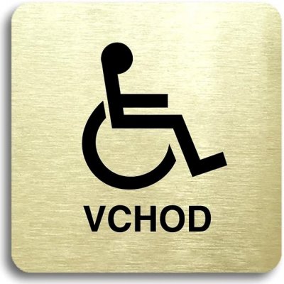Accept Piktogram "vchod pro invalidy" (80 × 80 mm) (zlatá tabulka - černý tisk bez rámečku)