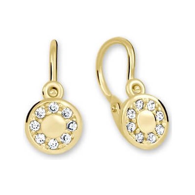 Soliter Půvabné zlaté náušnice s čirými krystaly 239 001 00729 – Zboží Dáma