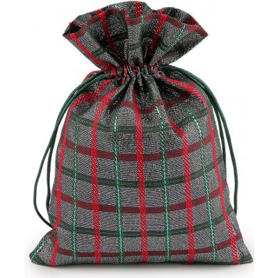 Prima-obchod Vánoční dárkový pytlík káro s lurexem 13x18 cm barva 1 stříbrná – Hledejceny.cz