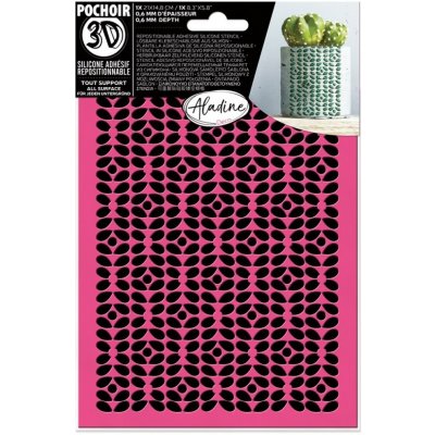 Aladine Silikonová samolepicí šablona Aladine 3D, A5 Lístečky – Zboží Dáma