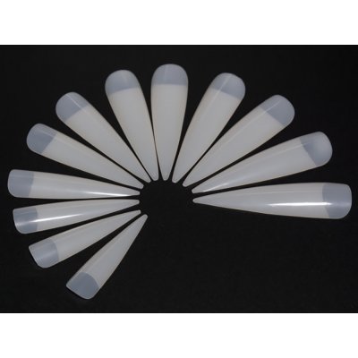 Ráj nehtů nehtové tipy Stiletto přírodní extra dlouhé vel.0-11 24 ks – Zboží Dáma