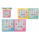 Teddies Přesouvačka hlavolam čísla plast 8x8cm asst 4 barvy v sáčku – Zboží Dáma