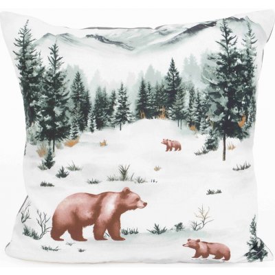 MKLuzkoviny.cz Vánoční bavlna Renforcé Medvědi v zimě 40 x 40 cm – Zboží Dáma