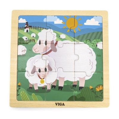 Viga puzzle s ovečkami 9 dílků – Zboží Mobilmania