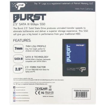 Patriot Burst 120GB 2,5" SSD SATA III, PBU120GS25SSDR