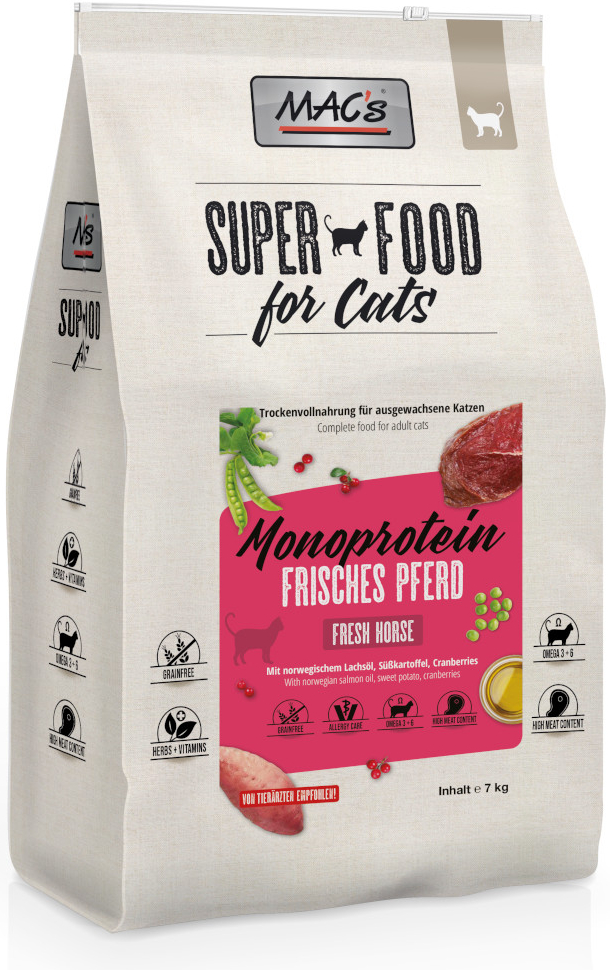 MAC's Superfood for Cats Adult Monoprotein Kůň 7 kg
