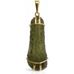 Vltavín Moldavite Zlatý přívěs s neopracovaným vltavínem P25 0133 – Zboží Mobilmania