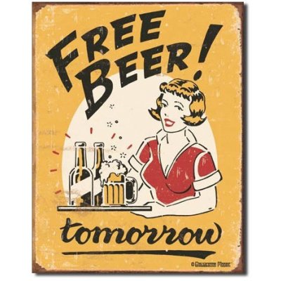 Plechová cedule Moore - Free Beer 40 cm x 32 cm – Zboží Mobilmania