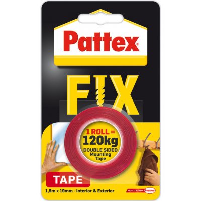 Pattex Super Fix Montážní páska oboustranná 120 kg 19 mm x 1,5 m 111881 – Hledejceny.cz