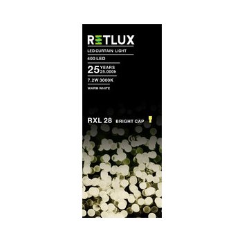 Retlux RXL 28 400LED CURTAIN LIGHT WW 5M, vánoční LED závěs, teplá bílá od  790 Kč - Heureka.cz