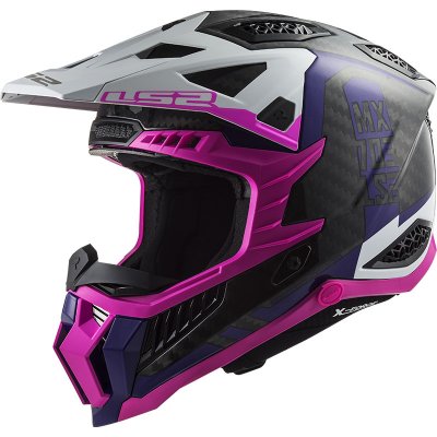 Motokrosová helma LS2 MX703 C X-FORCE VICTORY Fluo Pink Violet-06 - XS