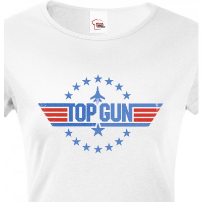Bezvatriko.cz 1964 Dámské tričko Top gun Bílá – Zboží Dáma