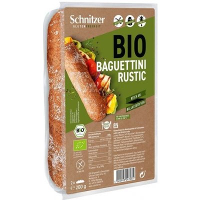 Schnitzer Bagety rustikální BIO 2ks bez lepku 200 g – Zboží Dáma