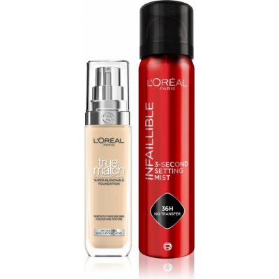 L’Oréal Paris True Match tekutý make-up 30 ml + L’Oréal Paris Infaillible 36H fixační sprej na make-up 75 ml – Hledejceny.cz