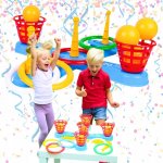 Teddies Házecí hra plast kříž s kruhy + košíčky s míčky – Zboží Mobilmania