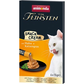 Vom Feinsten Adult Snack Cream kuřecí maso a kočičí tráva 6 x 15 g
