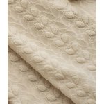 Lněný závěs s okrasným vzorem se zavěšením grommet top - Béžový, 200 x 260 cm – Hledejceny.cz