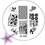 Starnails Razítkovací destička XYA05 srdíčka vážka – Zboží Dáma