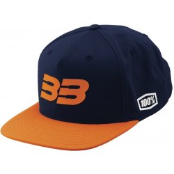 100% BB33 Snapback modrá/oranžová