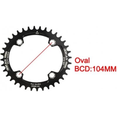 EKFAN Oval 32T Převodník černý 104BCD – Hledejceny.cz