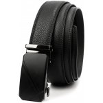 Černý pánský kožený opasek s automatickou přezkou L561 – Zboží Dáma