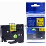 Kompatibilní Brother TZe-611 (AZe-611), 6 mm, laminovaná žlutá páska / černý tisk originální – Zboží Živě