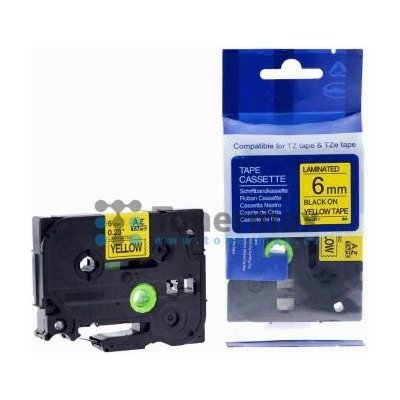 Kompatibilní Brother TZe-611 (AZe-611), 6 mm, laminovaná žlutá páska / černý tisk originální – Zboží Živě