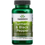 Swanson Turmeric & Black Pepper Kurkuma a černý pepř 60 rostlinných kapslí – Hledejceny.cz