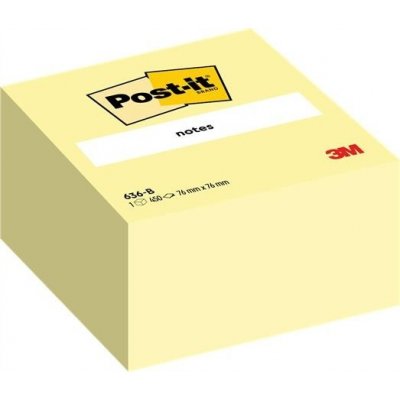 Bloček Post-it 636B, 76x76 mm, 450 lístků, žlutý – Zboží Dáma