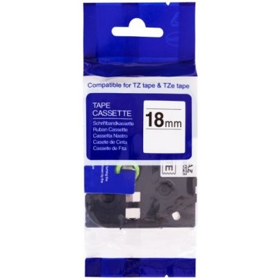 PRINTLINE kompatibilní páska s Brother HSe-241, 18mm, černý tisk/ bílý podklad, bužírka PLTB156, HSe241 – Zboží Mobilmania