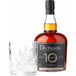 Dictador 10y 40% 0,7 l (dárkové balení 1 sklenice) – Hledejceny.cz