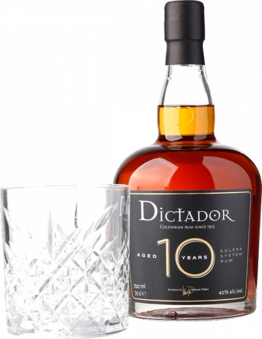 Dictador 10y 40% 0,7 l (dárkové balení 1 sklenice)