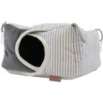 Samohýl Exclusive Domek dr.savec závěsný M šedobílé proužky šedý velvet 18 x 18 x 11 cm – Hledejceny.cz