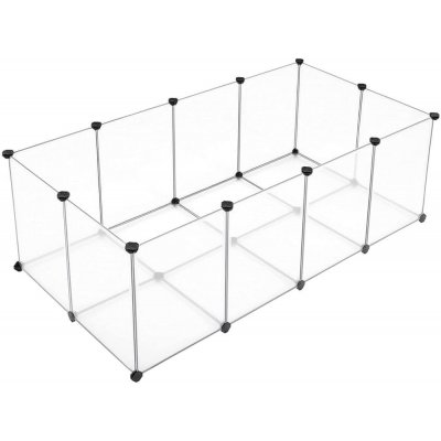 SongmicsHome Ohrádka pro malá zvířata z průhledného plastu BEN transparentní LPC02W 143 x 71 x 47 cm – Zboží Dáma