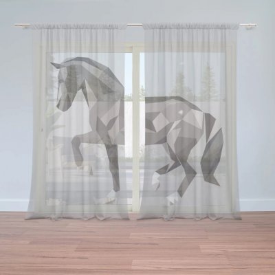 Sablio Záclony Kůň: 2ks 150x250cm – Hledejceny.cz