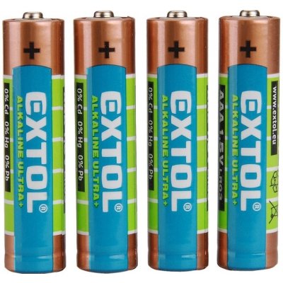 Baterie ULTRA+ 4ks AAA 1.5V EXTOL ENERGY 42010 – Zboží Živě